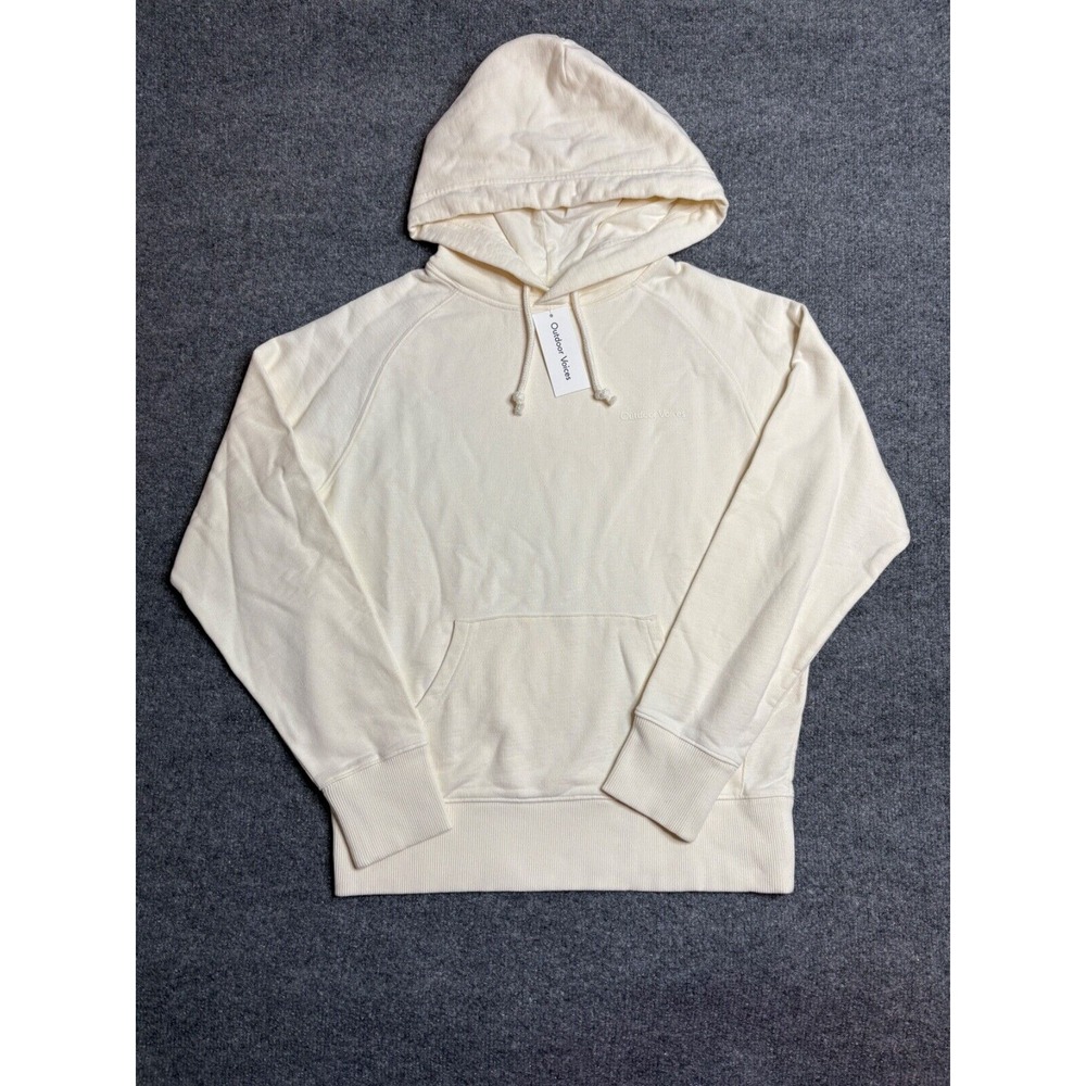 Outdoor Voices Hoodie XXS White Terry Organic Cotton Sweatshirt Oversized
